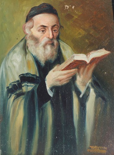 Rabbi mit buch öl auf - rabbi,