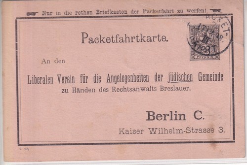 Berlin brief 1898 - pp, berlin,brief