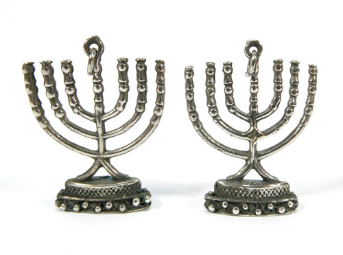 Silber menorah anhänger - silber,
