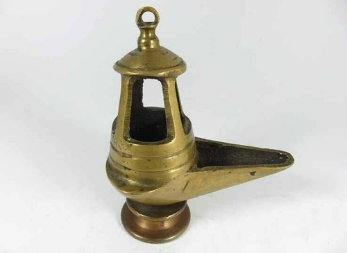 Judaica bronze öl lampe - bronze,